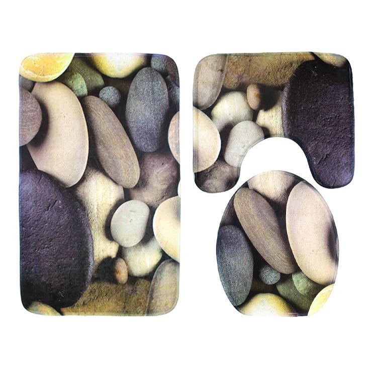 Three Piece Bathroom Carpet Set-Rocks-Theone Apparel