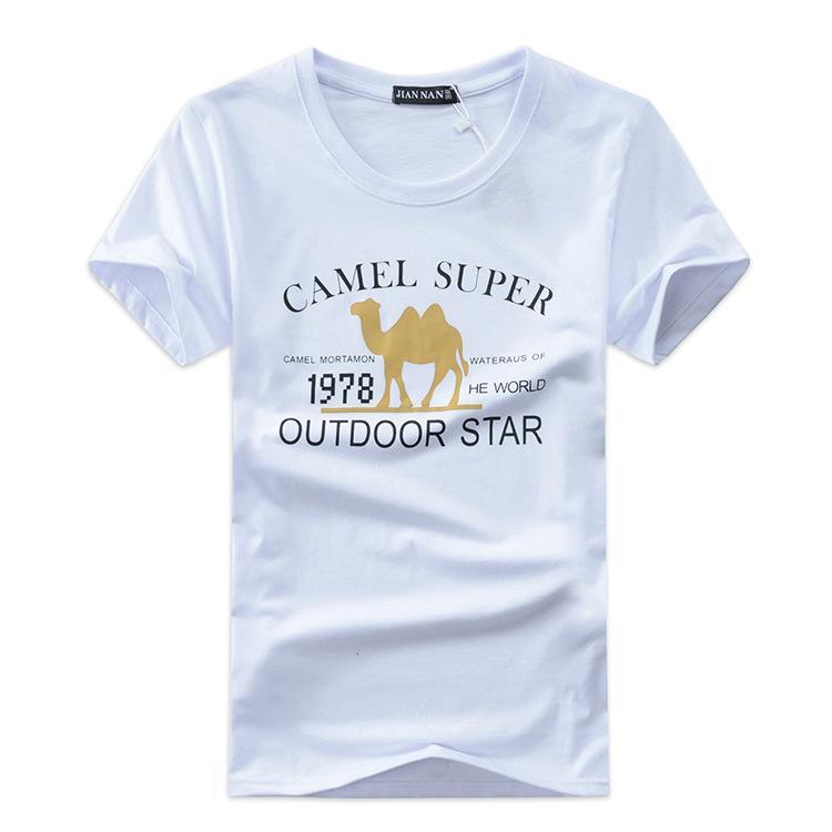 Throwback Camel Cigarette Shirt-White-Theone Apparel