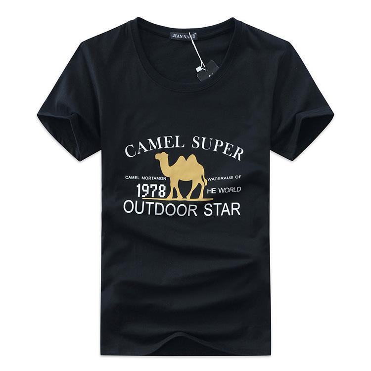 Throwback Camel Cigarette Shirt-Black-Theone Apparel