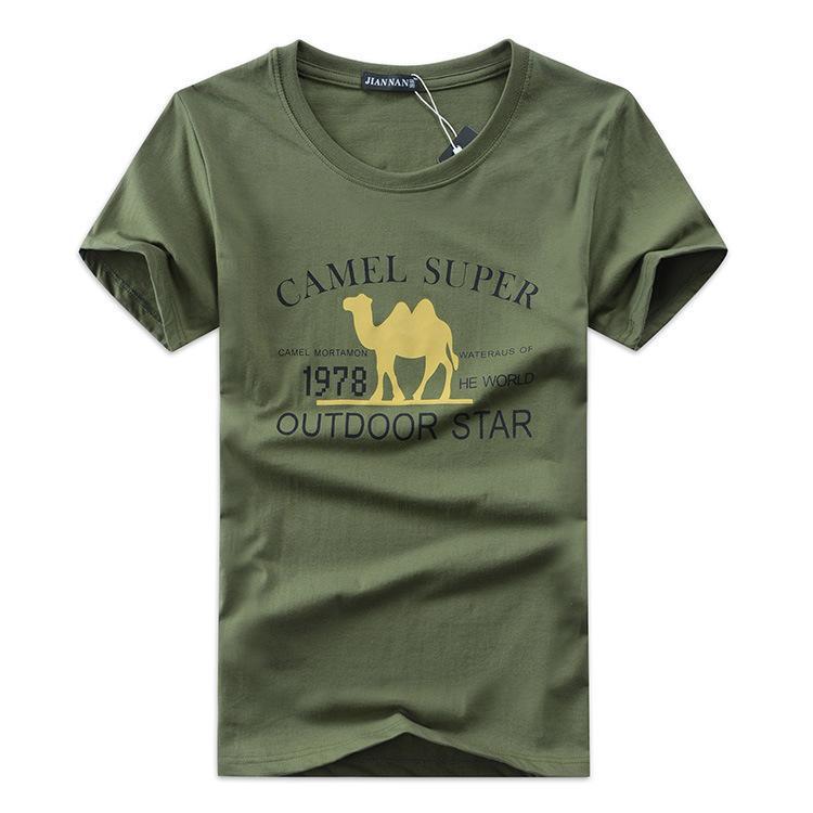 Throwback Camel Cigarette Shirt-Green-Theone Apparel