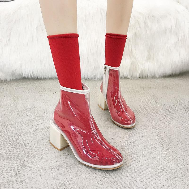 Transparent Clear View Fashion Boots-Theone Apparel