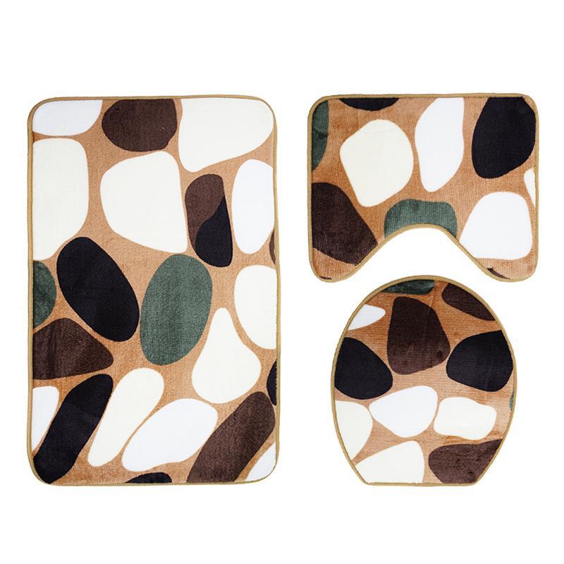 Trendy Throwback Print Bath Mat Set-Theone Apparel