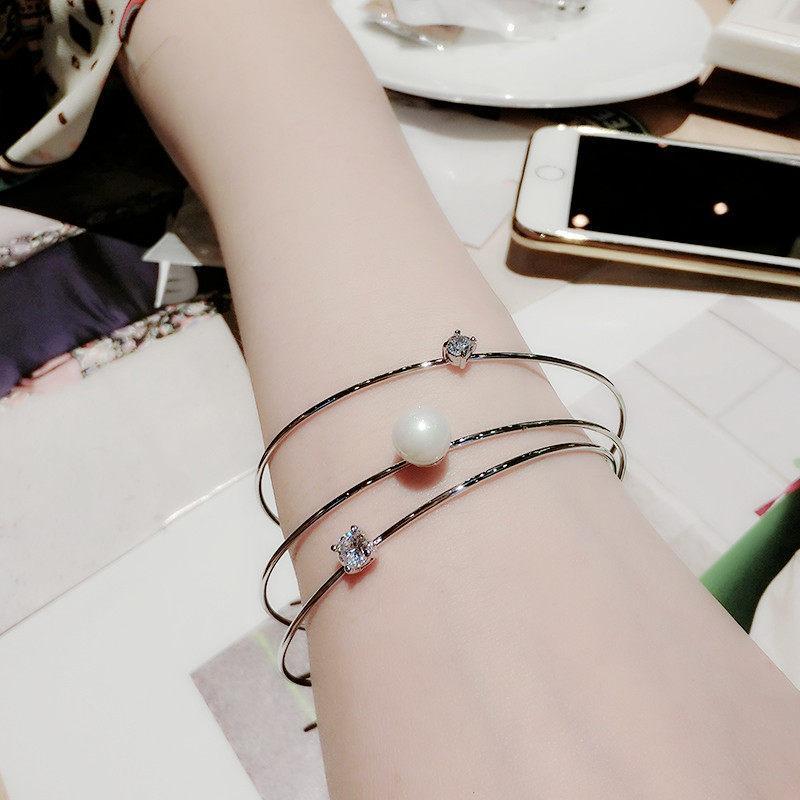 Triple Stack Sparkle Pearl Bracelet-Theone Apparel